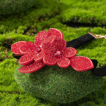 Κολιέ με τεχνητό κρύσταλλο, χειροποίητο, διακοσμητικό ανθώδες μενταγιόν από Rhinestone – πρωτότυπος σχεδιασμός