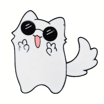 Παιδική μεταλλική καρφίτσα με σήμα νίκης γάτας και πατούσα – ψευδάργύρος, διαμαντοενσωμάτωση, κλείσιμο με ρολό