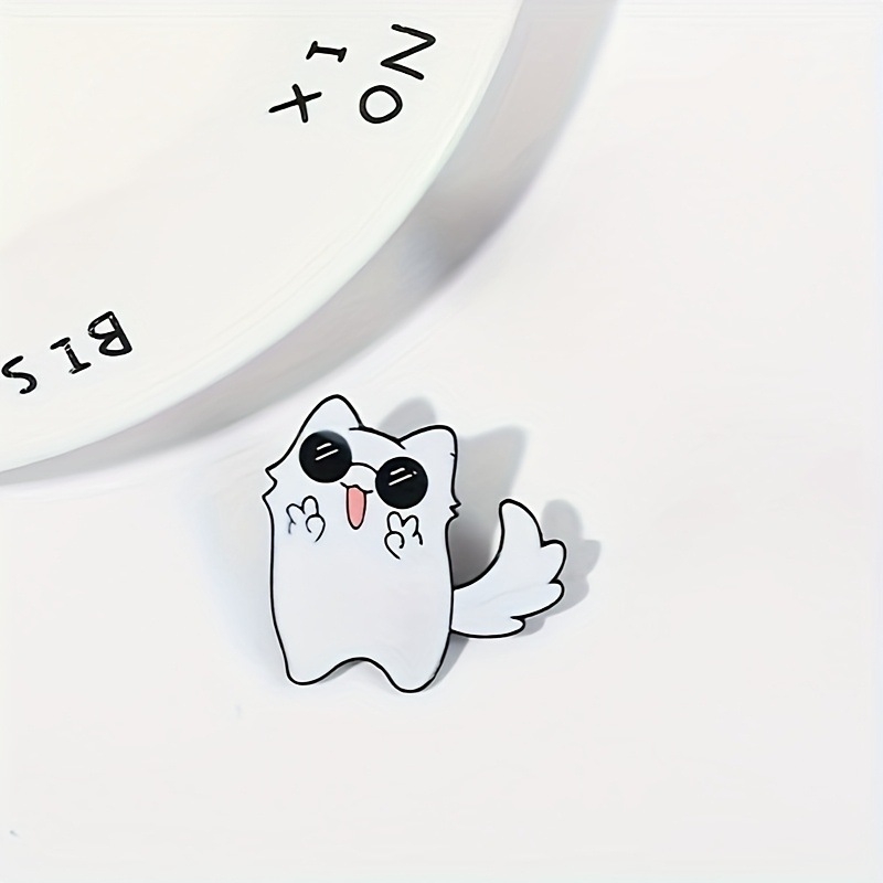 Bērniem paredzēta metāla brošūra ar kaķa pēdas uzvaras žestu – cinka sakausējums, dimanta ieklāšana, ritināšanas aizdare