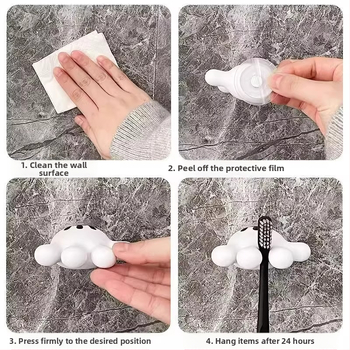 Yunlu Δημιουργικός πλαστικός επιτραπέζιος οργανωτής καλωδίων και οδοντόβουρτσών, αυτοκόλλητος χωρίς διάτρηση, 2025 λάνσαρισμα