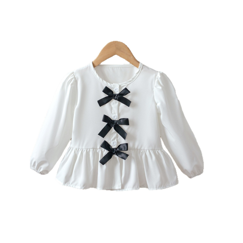 Cardigan pentru fete, mâneci lungi, decor 3D în formă de fluture, închidere cu nasturi pe un singur rând, țesătură din amestec poliester (80%), potrivit pentru primăvară și toamnă