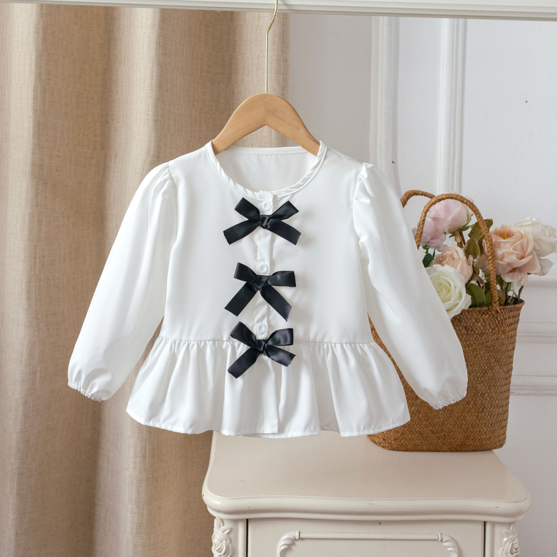 Cardigan pentru fete, mâneci lungi, decor 3D în formă de fluture, închidere cu nasturi pe un singur rând, țesătură din amestec poliester (80%), potrivit pentru primăvară și toamnă