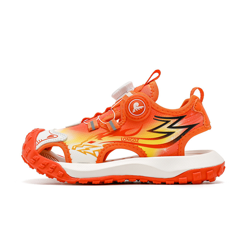 Pantofi de plajă pentru copii, sus din plasă, talpă EVA, închidere cu buton rotativ, model solid, vârsta 4–16 ani