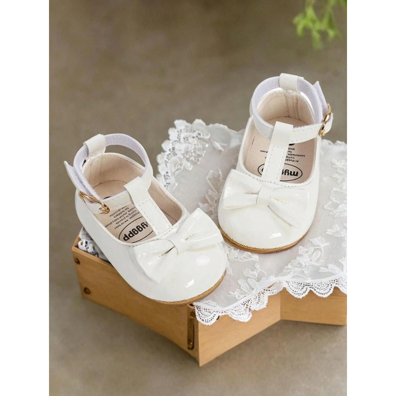 Βρεφικά παπούτσια με επίπεδη σόλα, αντιολισθητική σόλα από καουτσούκ, Lyocell ύφασμα (αναγεννημένη κυτταλόζη), Lolita στυλ, σετ δώρου για νεογνά