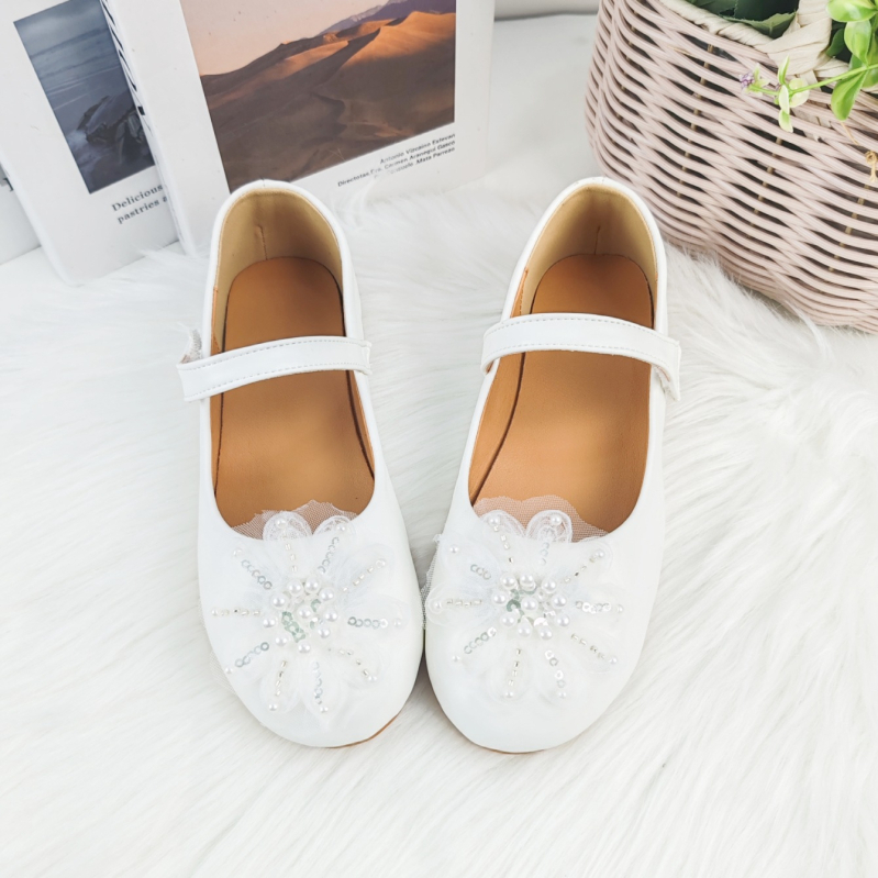 Παιδικά παπούτσια μπαλέτου από τεχνητό δέρμα — στυλ πριγκίπισσας, για κορίτσια 4–16 ετών