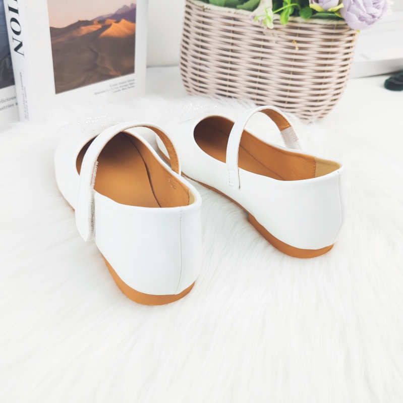 Παιδικά παπούτσια μπαλέτου από τεχνητό δέρμα — στυλ πριγκίπισσας, για κορίτσια 4–16 ετών