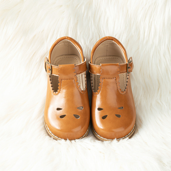 Pantofi pentru copii cu decupaje casual în stil prințesă, cataramă, PU, talpă din cauciuc, talpă joasă, stil britanic