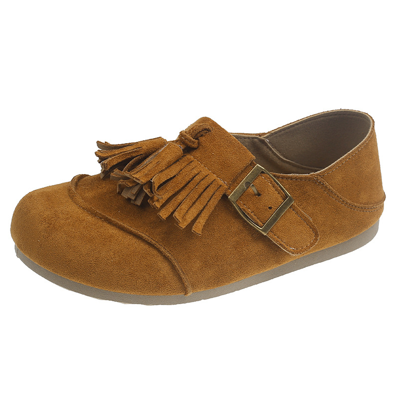 Női velúr loafers, kerek orr, gumírozott talp, slip-on, alacsony sarok