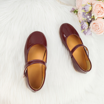 Κοριτσίστικα Παπούτσια Παράστασης από Πατενταρισμένο Δέρμα, Σόλα Καουτσούκ, Κλείσιμο Velcro, Χαμηλός Ύψος, Διαπεващи και Αντιολισθητικά