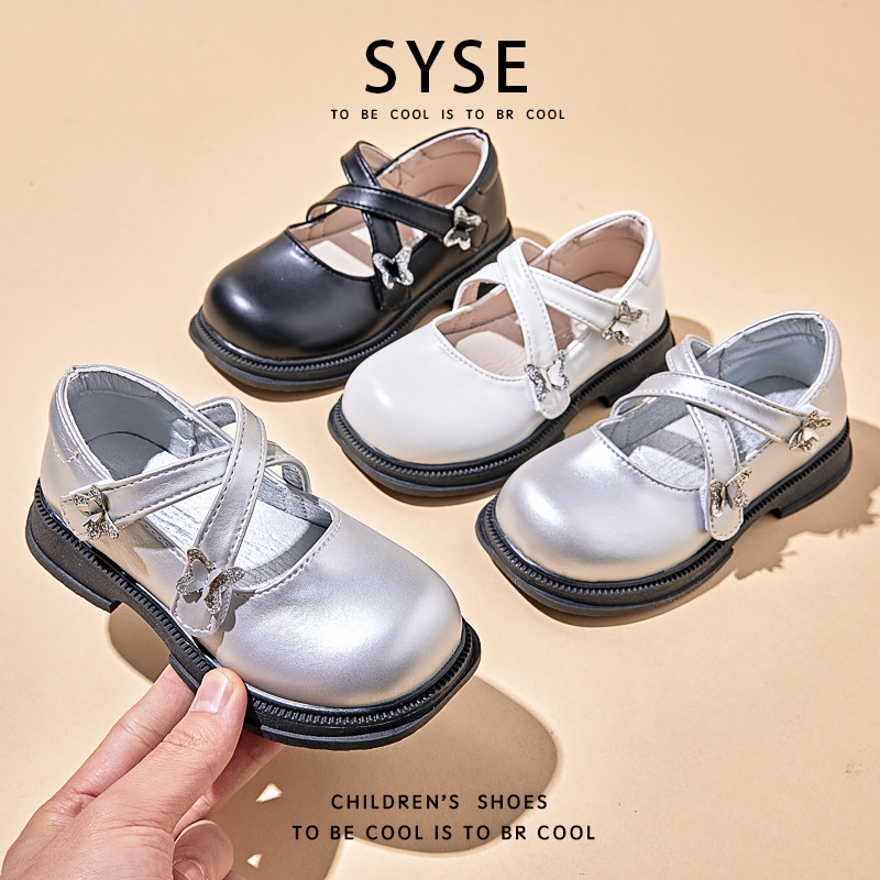 Vaikų Mary Jane bateliai - PU odos viršus, gumos padas, Velcro užsegimas, princesių stilius, priešslydžio funkcija