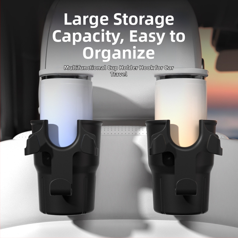 Органайзер за облегалката на автомобилната седалка с държач за вода и телефон, пластмасов, висящ монтаж, универсална съвместимост, печат на лого възможен