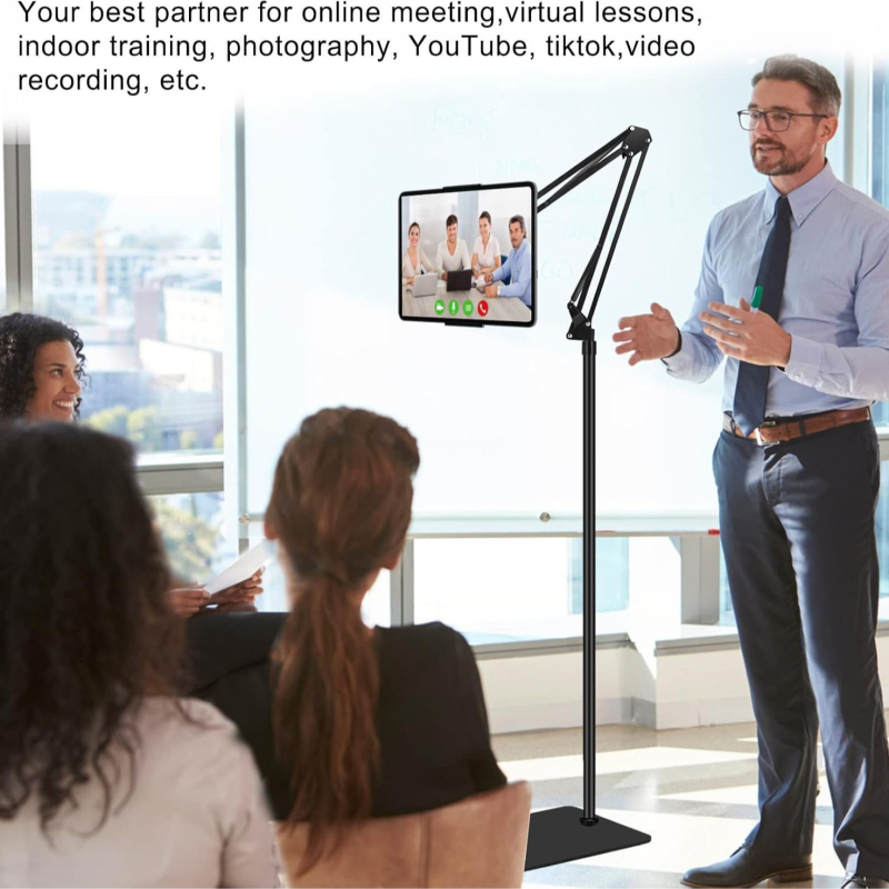 Suport de podea pentru telefon și tabletă, montaj superior reglabil, din aliaj, compatibil universal