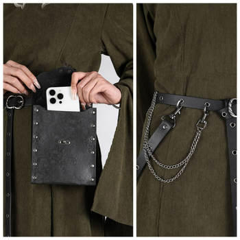 Viduslaiku reljēvāta ādas plecu soma, ziemeļniecisks Viking stila cosplay rekvizīts, komplekts 4 gab., zīmols Baji, pieaugušajiem