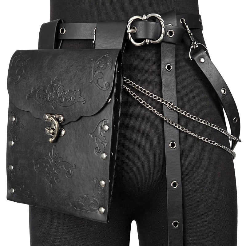 Viduslaiku reljēvāta ādas plecu soma, ziemeļniecisks Viking stila cosplay rekvizīts, komplekts 4 gab., zīmols Baji, pieaugušajiem