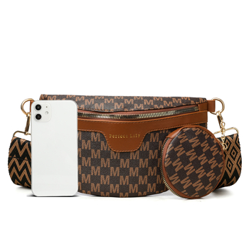 Τσάντα ώμου PU σε στυλ σέλα – Κλείσιμο με φερμουάρ, εσωτερικός θήκη με φερμουάρ, 3D εξωτερικό σχήμα