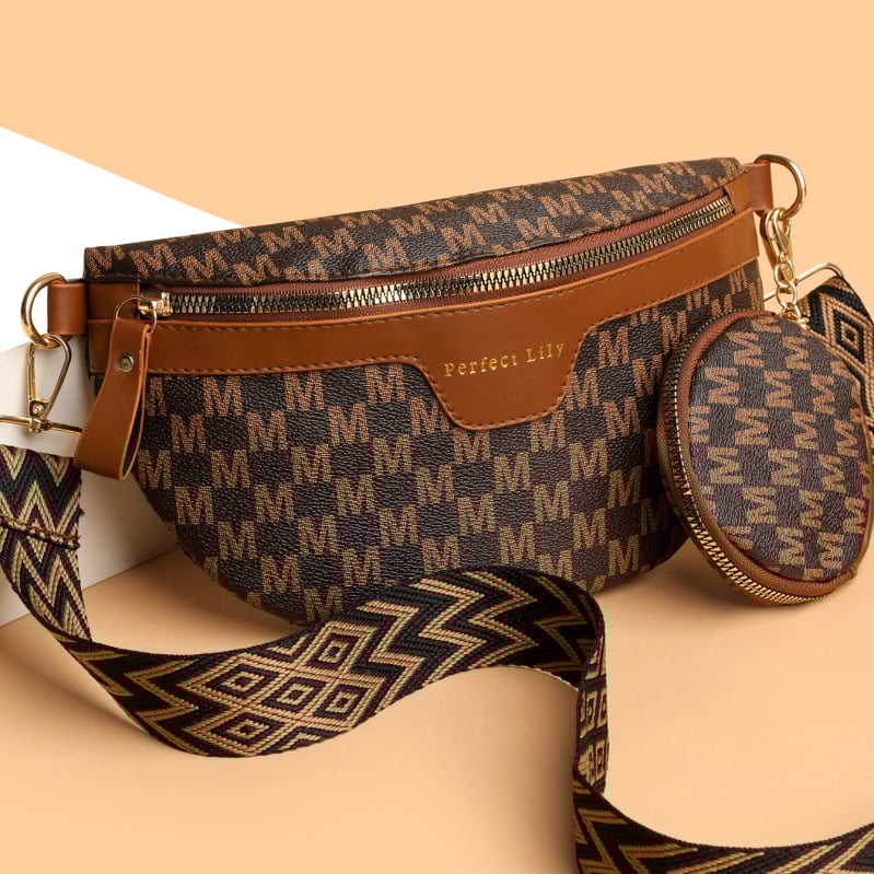 PU sedlov stiliaus pečių krepšys – užtrauktukas, kišenė su užtrauktuku, 3D išorinis paviršius