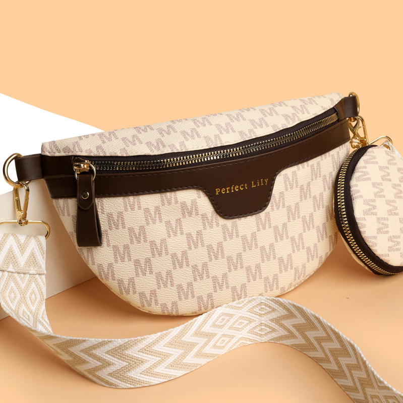 PU sedlov stiliaus pečių krepšys – užtrauktukas, kišenė su užtrauktuku, 3D išorinis paviršius