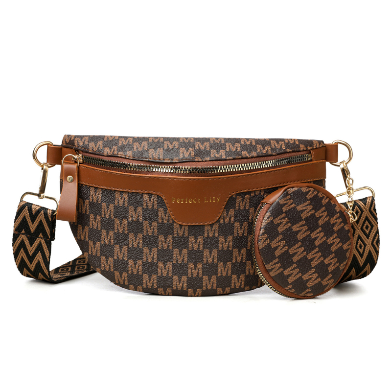 PU sedlov stiliaus pečių krepšys – užtrauktukas, kišenė su užtrauktuku, 3D išorinis paviršius