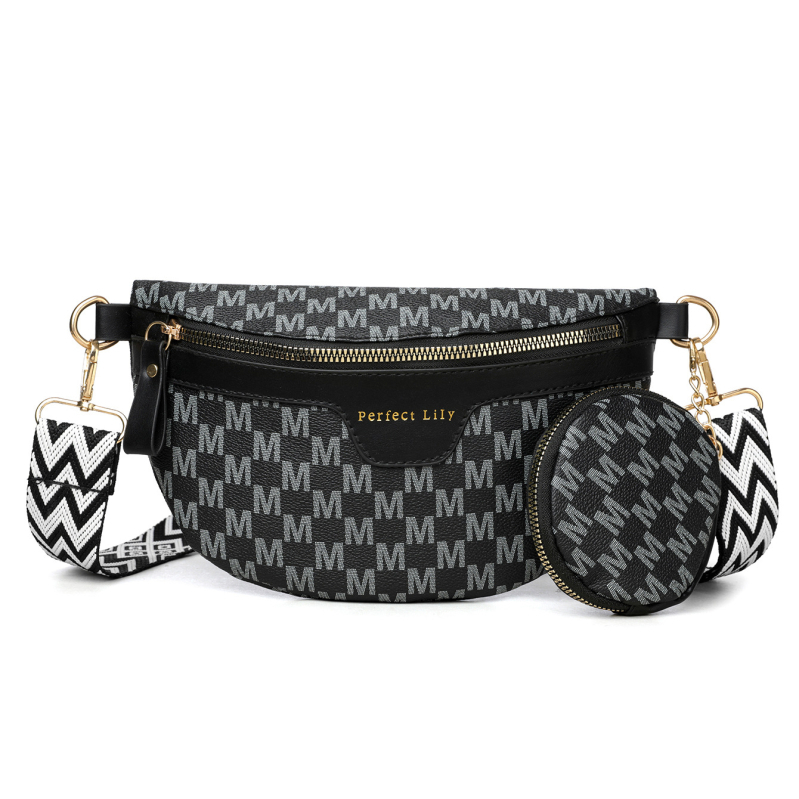 PU sedlov stiliaus pečių krepšys – užtrauktukas, kišenė su užtrauktuku, 3D išorinis paviršius