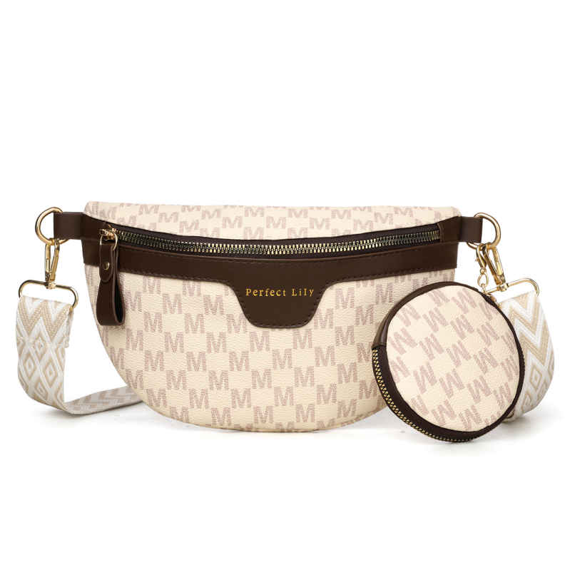 PU sedlov stiliaus pečių krepšys – užtrauktukas, kišenė su užtrauktuku, 3D išorinis paviršius