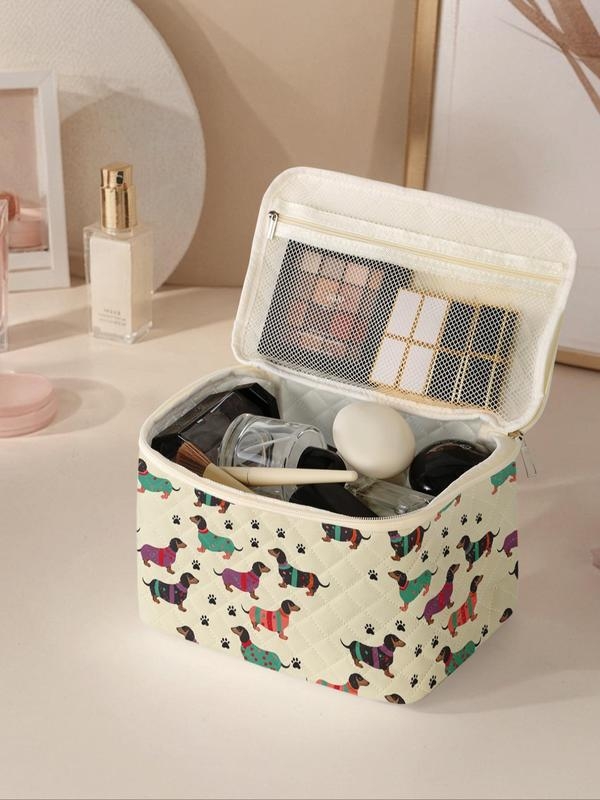 Set de genți pentru machiaj, material PU, stil elegant femeie matură, pentru depozitare acasă