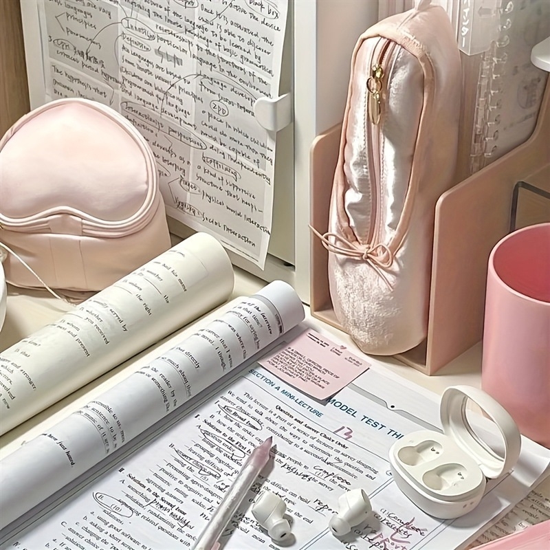 Θήκη μακιγιάζ κυλινδρικού σχήματος με φερμουάρ, φορητή τσάντα καλλυντικών για πινέλα και παπούτσια μπαλέτου, πολυεστερικό εξωτερικό και επένδυση