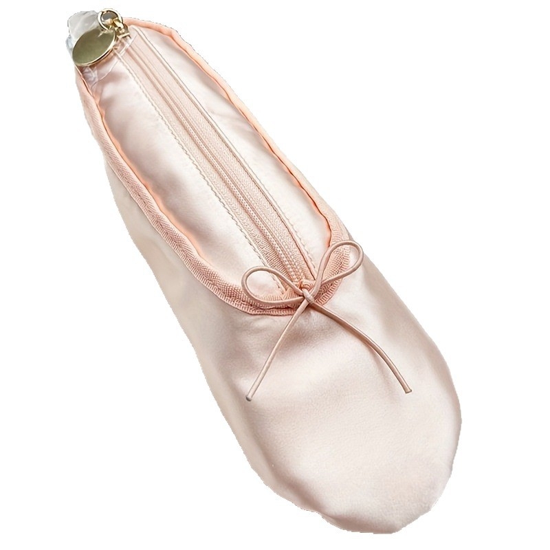 Θήκη μακιγιάζ κυλινδρικού σχήματος με φερμουάρ, φορητή τσάντα καλλυντικών για πινέλα και παπούτσια μπαλέτου, πολυεστερικό εξωτερικό και επένδυση