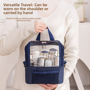 Козметична чанта от Oxford плат, водоустойчива, подплата от найлон, едноцветен модел, за ежедневна употреба