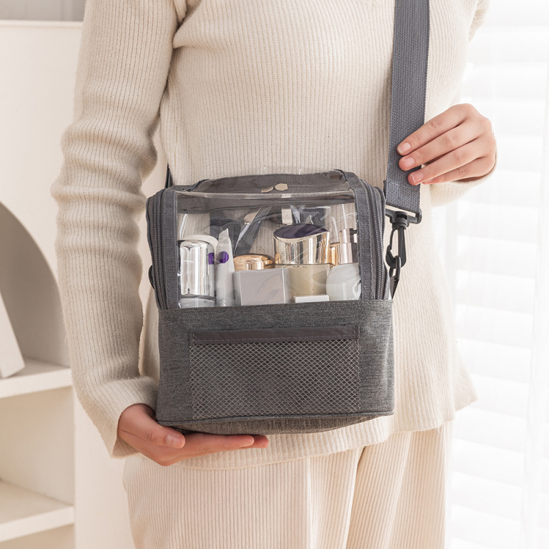 Geantă de machiaj din Oxford, impermeabilă, căptușită cu nailon, culoare uni, pentru utilizare zilnică