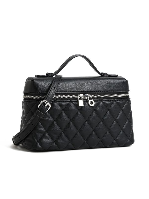 PU Box Bag – αστική μινιμαλιστική τσάντα χειρός με φερμουάρ, θήκη τηλεφώνου, επένδυση πολυεστέρα