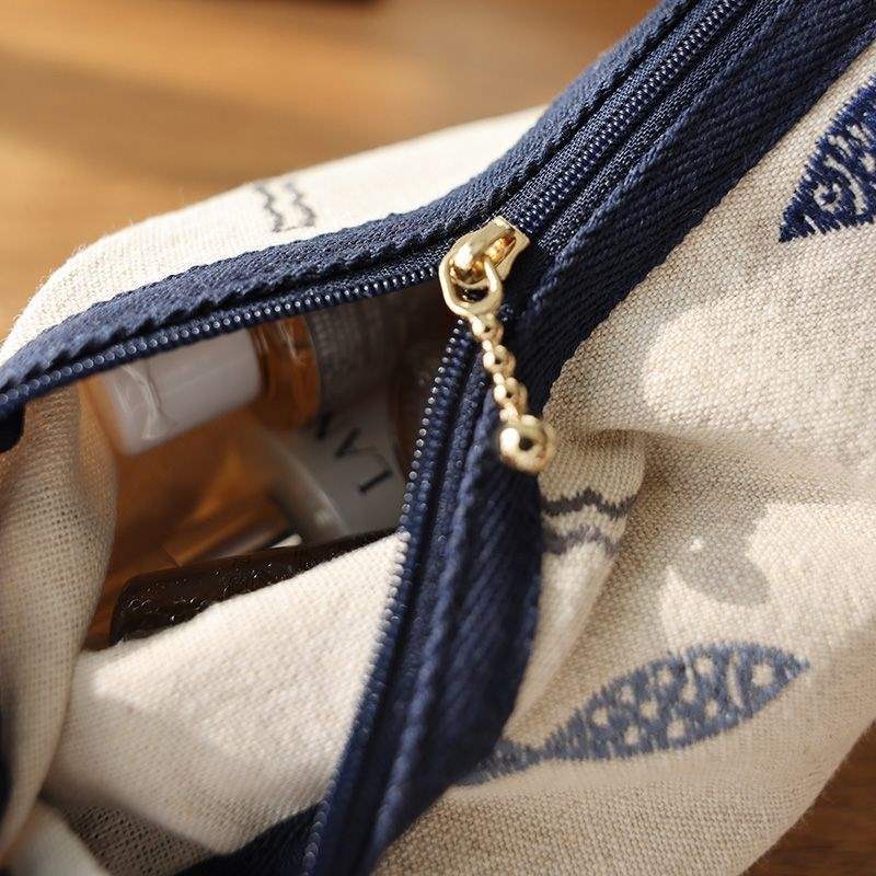 Miucatch Pungă internă de călătorie brodată – husă din material textil, portabilă, cu fermoar