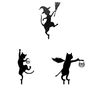 Μεταλλικά κηπουρικά πασσάλια για λουλούδια, σετ 3 τεμάχια, μοντέρνος μινιμαλισμός, διακόσμηση Halloween, ST001