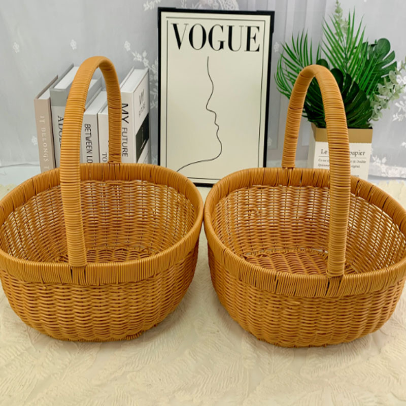 Κάλαθος από συνθετικό ράταν για αυγά και φρούτα, χειροποίητος, αγροτικό στυλ, μοντέλο F10#, πρώτη ποιότητα