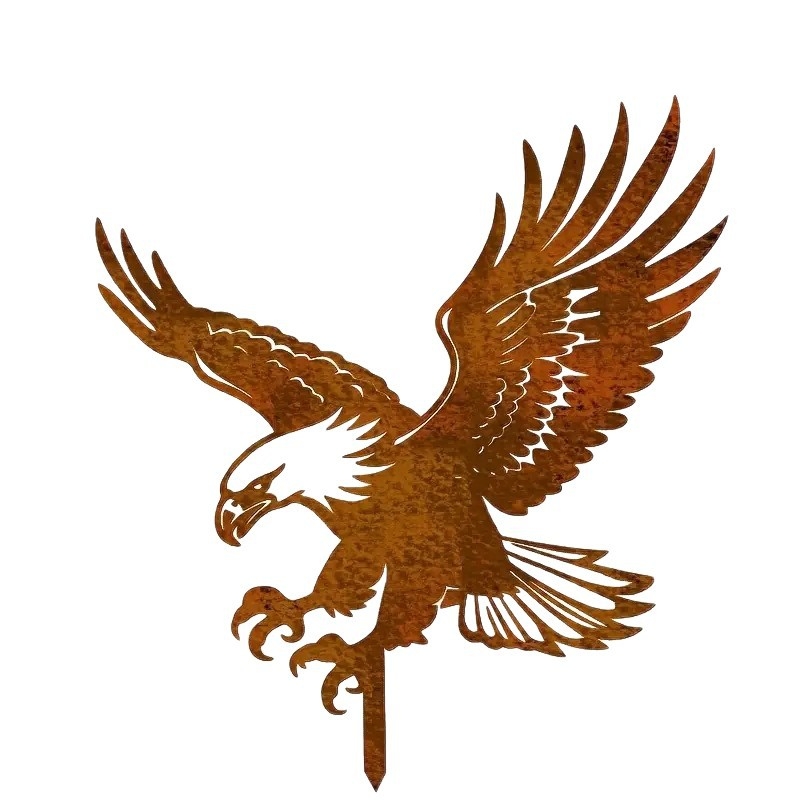 Sculptură metalică cu vultur pentru grădină, țăruș de sol — Model ST001, Stil Modern Minimalist; potrivit pentru casă, grădină, piață, birou