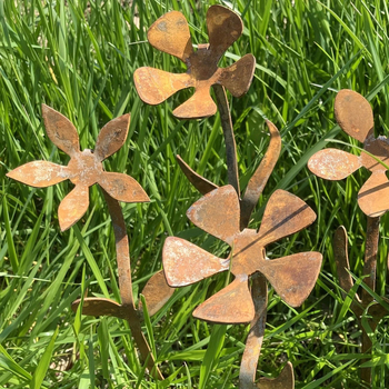 Μεταλλική βάση για λουλούδια - Σετ 5 τεμαχίων - Αυθεντικός σχεδιασμός για εξωτερικό κήπο τέχνης