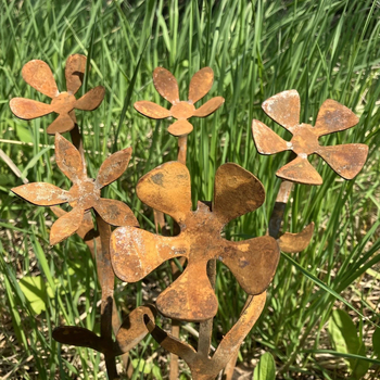 Μεταλλική βάση για λουλούδια - Σετ 5 τεμαχίων - Αυθεντικός σχεδιασμός για εξωτερικό κήπο τέχνης