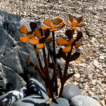 Μεταλλική βάση για λουλούδια - Σετ 5 τεμαχίων - Αυθεντικός σχεδιασμός για εξωτερικό κήπο τέχνης