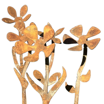 Μεταλλική βάση για λουλούδια - Σετ 5 τεμαχίων - Αυθεντικός σχεδιασμός για εξωτερικό κήπο τέχνης