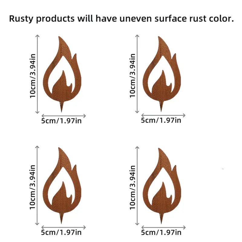 Sodo plieniniai stulpeliai su liepsnos dizainu – ST001 – iš plieno – šiuolaikinis minimalistinis stilius – namai, sodas, biuras