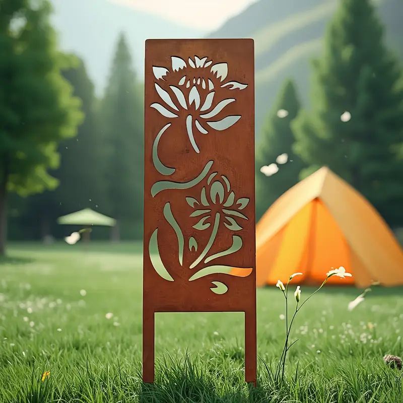 Geležinis gėlių skydelis vėjo užtvara žemei – sodui ir vejai, modernus minimalistinis stilius (ST001)