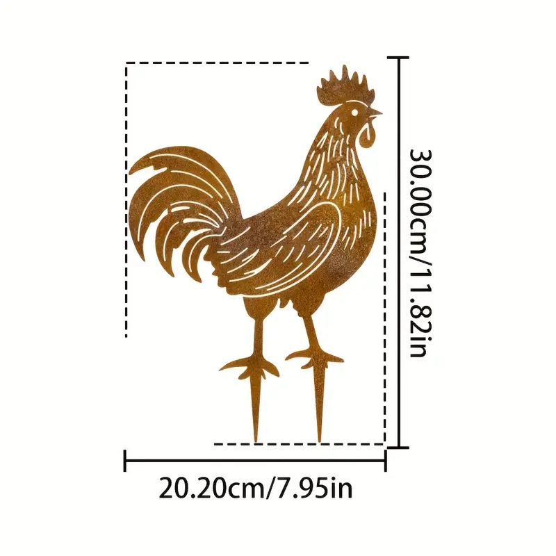 Suport de grădină cu cocoș (Material: Fier; Categoria: Suport decorativ metal pentru flori; Stil: Modern minimalist; Cod produs: ST001)