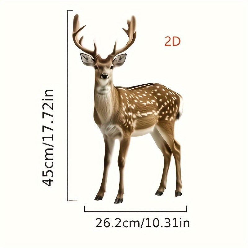 Statuie de grădină cu cerb – design 2D, acrilic, stil modern de artă, instalație pe sol, decor exterior