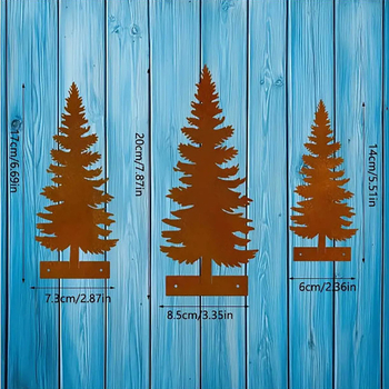 Σετ κρεμαστών διακοσμητικών για χριστουγεννιάτικο δέντρο (3 τεμάχια) - σιδερένια κατασκευή, στυλ Αμερικάνικο αγροτικό, ημιχειροποίητη/ημιμηχανική κατασκευή