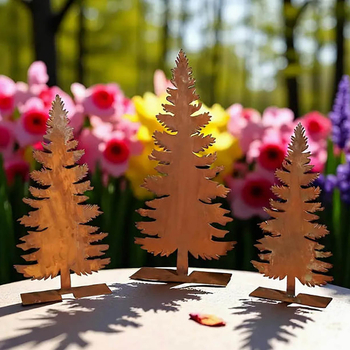 Σετ κρεμαστών διακοσμητικών για χριστουγεννιάτικο δέντρο (3 τεμάχια) - σιδερένια κατασκευή, στυλ Αμερικάνικο αγροτικό, ημιχειροποίητη/ημιμηχανική κατασκευή