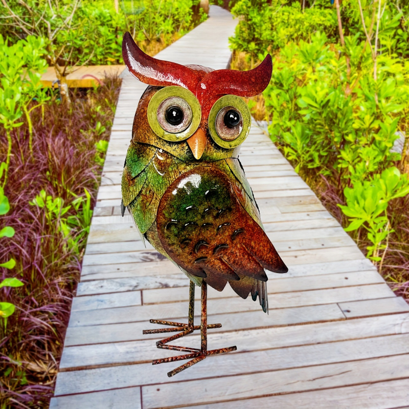 Χειροποίητο μεταλλικό διακοσμητικό κουκουβάγια για το σπίτι – φιγούρα ζώου, κωδικός προϊόντος 123453