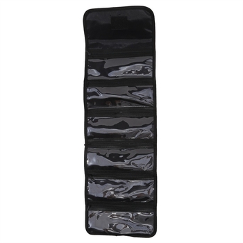 Oxford anyagú összecsukható tárca átlátszó cipzáros zsebbel, többkártyás rekesz és nyugta-tárolóval, uniszex