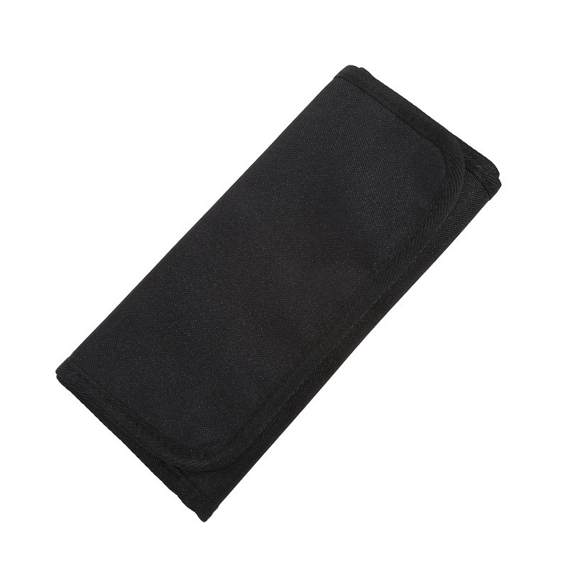 Oxford anyagú összecsukható tárca átlátszó cipzáros zsebbel, többkártyás rekesz és nyugta-tárolóval, uniszex