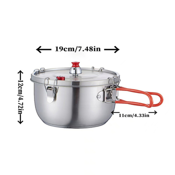 Κατσαρόλα Κατασκήνωσης από Ανοξείδωτο Ατσάλι με Πολυεπίπεδο Πάτο, Ατσάλινο Καπάκι, 1 Επίπεδο, Σκεύος Ατμού