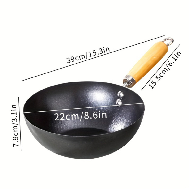 Τηγάνι από χυτοσίδηρο χωρίς επίστρωση με επίπεδη βάση, μοντέλο Non-coated Iron Pan, χωρίς καπάκι, φιλικό προς το περιβάλλον