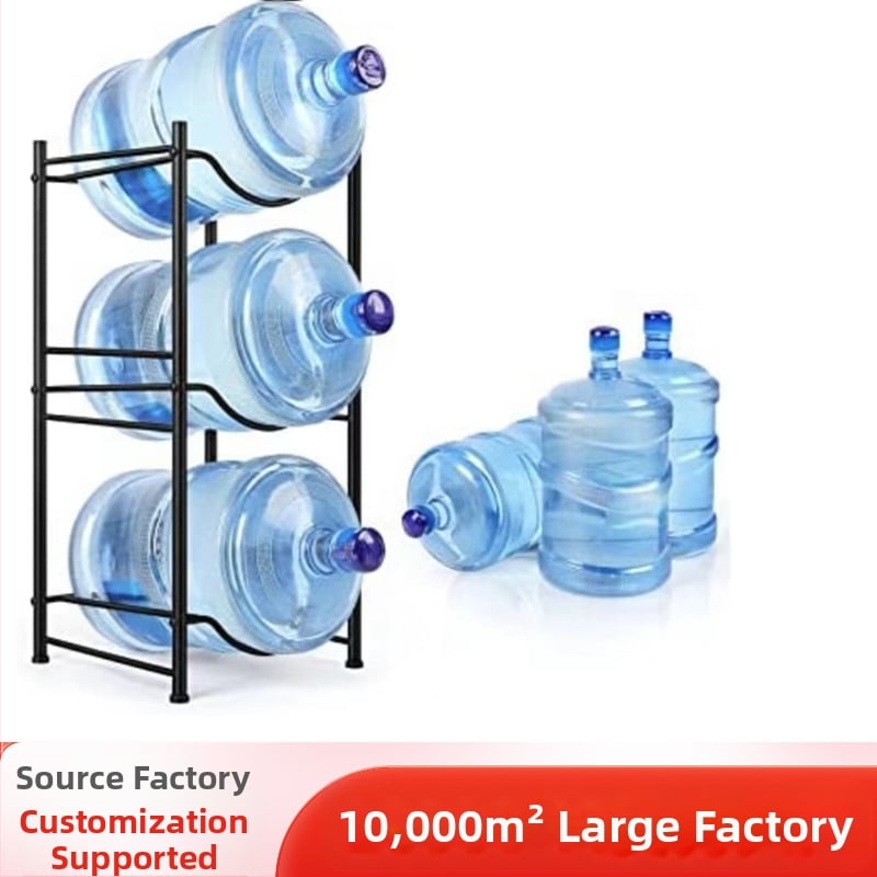 Ράφι νερού με τρεις κάδους, αποσπώμενο δοχείο πόσιμου νερού, κάθετος σχεδιασμός βάσης, χάλυβας άνθρακα, 3 επίπεδα, πολλαπλών χρήσεων